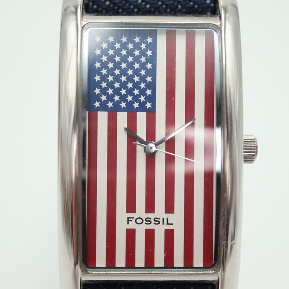Fossil x Nordstrom American Flag Womens Tank Watch 24mm In Box w New Battery - Picture 6 of 16